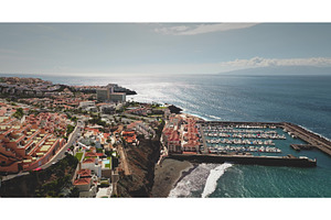 Los Gigantes marina and coastal town, an Architecture Photo by Goinyk