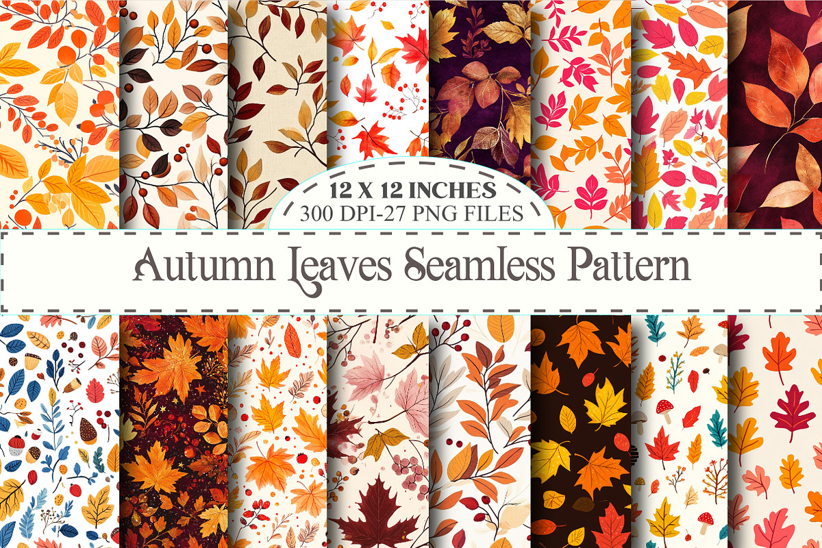 Autumn Leaves Seamless Pattern, a Pattern Graphic by designcity5 (Photo 1 of 5)