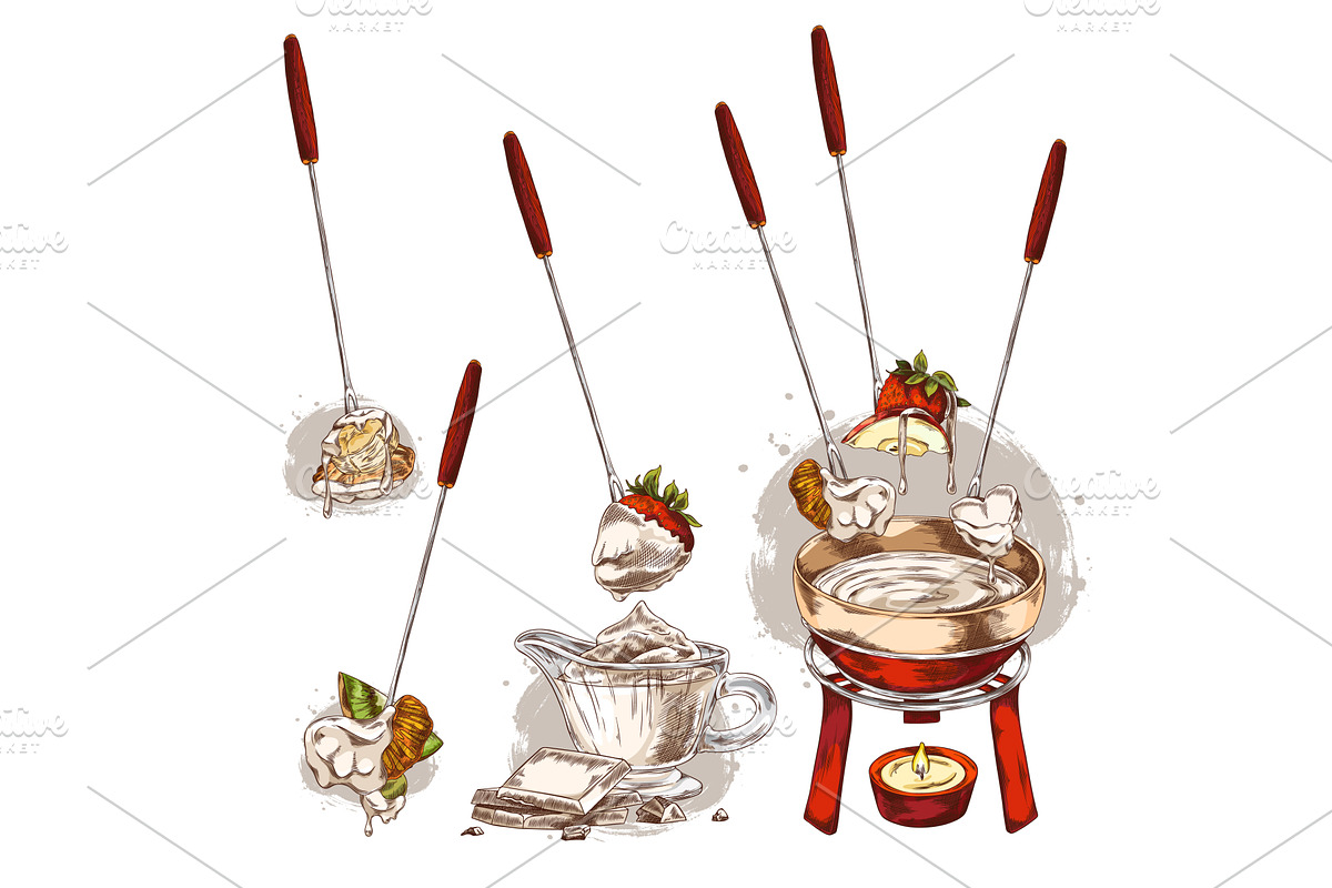 Berries and pieces of fruit with, a Food Illustration by Sabelskaya