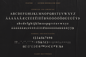 Anthem Minimalism Font Duo