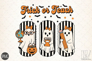 Trick or Teach Halloween PNG, an Illustration by Libby Wishes