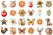 Summer Folk Clip Art Earthy Tones Ve, an Illustration by Sublimation Artist (Thumbnail 2 of 6)