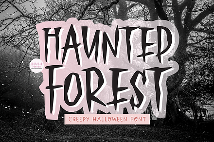 HAUNTED FOREST Creepy Halloween Font, a Font by Blush Font Co.