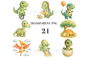 21 Baby Dinosaur Clipart, an Illustration by Pati Charm Studio (Thumbnail 3 of 8)