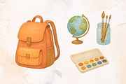 School Supplies Watercolor, an Education Illustration by muhisya (Thumbnail 3 of 3)