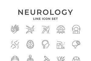 Set line icons of neurology, an Outline Icon by motorama