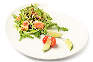 Salmon and ruccola fresh salad