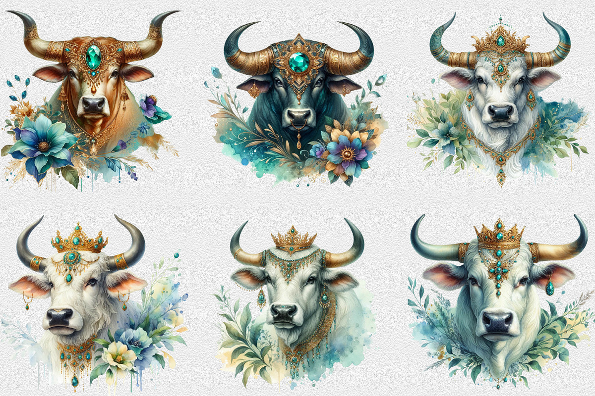 Watercolor Highland Cow PNG Clipart, a Seasonal Illustration by Craft Nest (Photo 2 of 6)