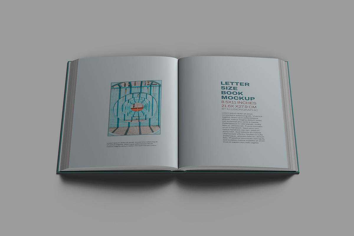 Letter Size Book Mockup - 8 views, a Books & Magazine Mockup by Illusiongraphic (Photo 6 of 24)