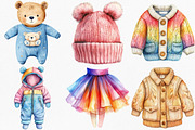 Watercolor Baby Clothes Clipart, an Illustration by Canvas Craft (Thumbnail 2 of 8)