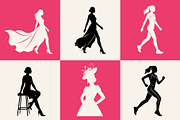 Haute Couture Runway Silhouette Set, an Object Graphic by Designgrove (Thumbnail 1 of 3)