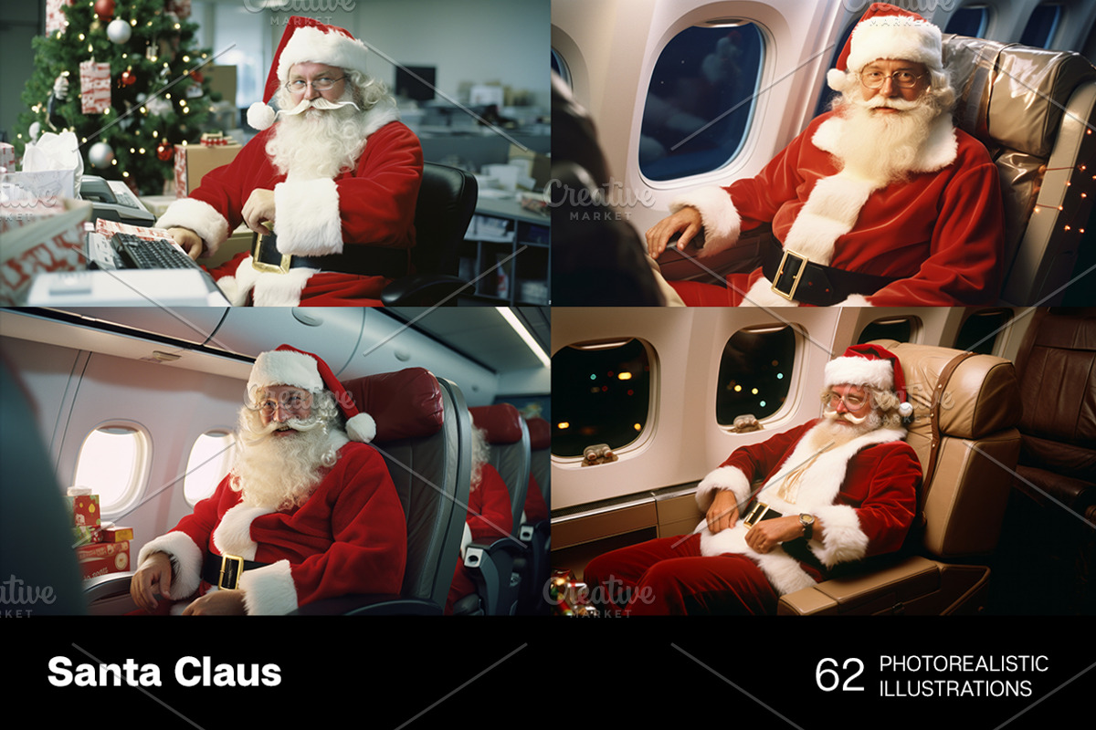 Santa Claus. 62 images, a Holiday Photo by Handmadefont (Photo 6 of 15)