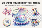 Whimsical Ocean Nursery Sublimation, an Illustration by Artnoy (Thumbnail 1 of 8)