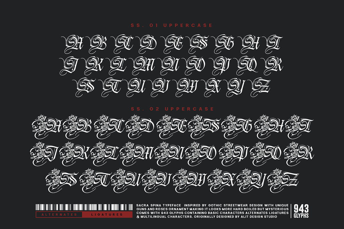 Sacra Spina Typeface, a Blackletter Font by alit design (Photo 3 of 20)