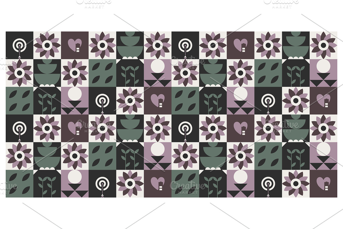 Geometric floral pattern, a Decorative Illustration by Creative Backgrounds