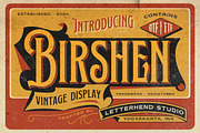 Birshen Vintage Display, a Serif Font by Letterhend Studio (Thumbnail 1 of 8)