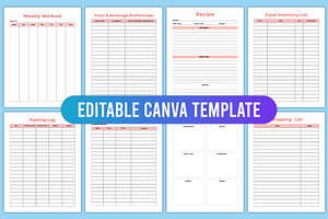 Editable My Food & Health Diary