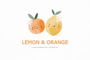 Lemon & Orange - cute watercolor set, an Object Graphic by Cute And Wild (Thumbnail 1 of 5)