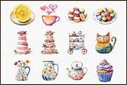 Whimsical Hand-drawn Tea Party Clipa, an Illustration by Sublimation Artist (Thumbnail 3 of 6)