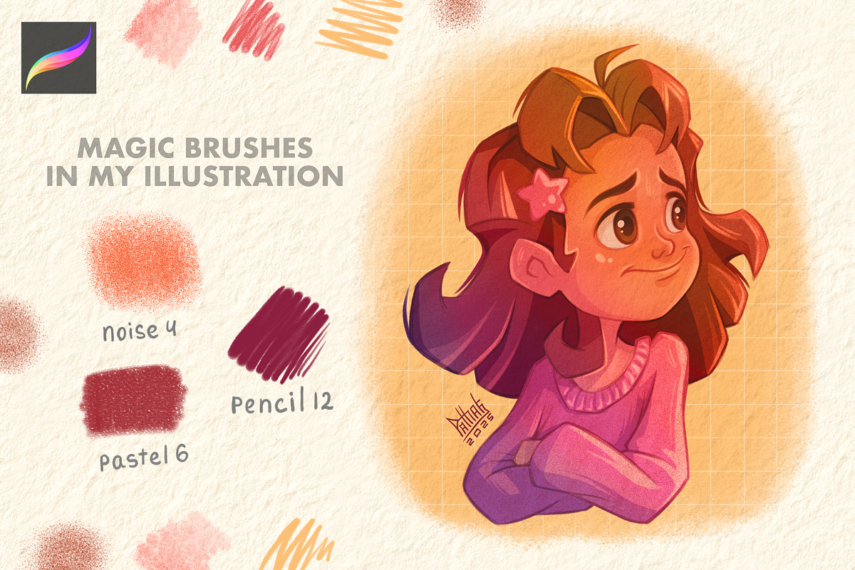 Procreate Brush Set - Pencil, Pastel, a Brush Add-On by Moon House Shop (Photo 2 of 6)