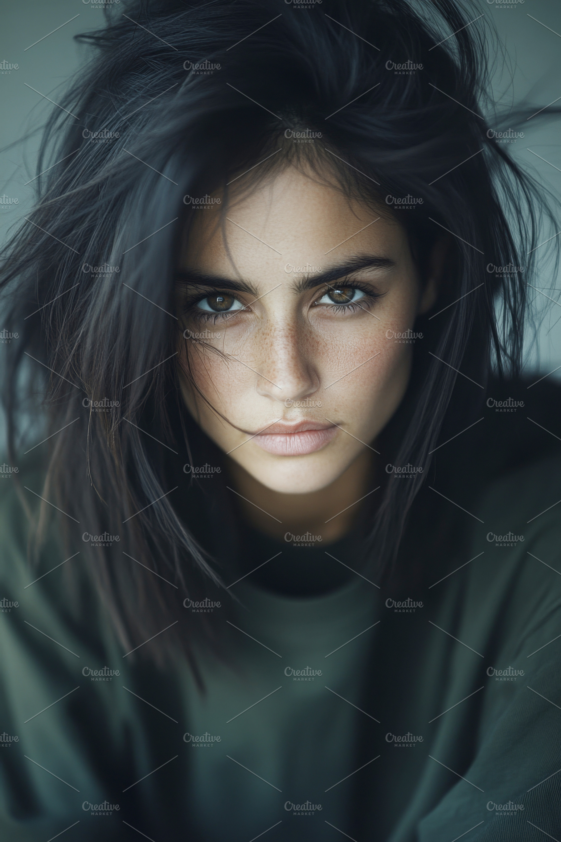 Portrait of 40s age Latin woman with, a Photo by Dvoevnore photos