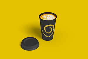 Realistic Coffee Paper Cup Mockup