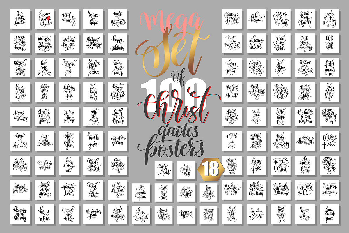 Mega Set of 100 Christian Sayings, a Card Template by karakotsya (Photo 1 of 11)