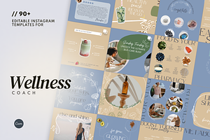 Wellness IG Canva Pack: 90+ Posts