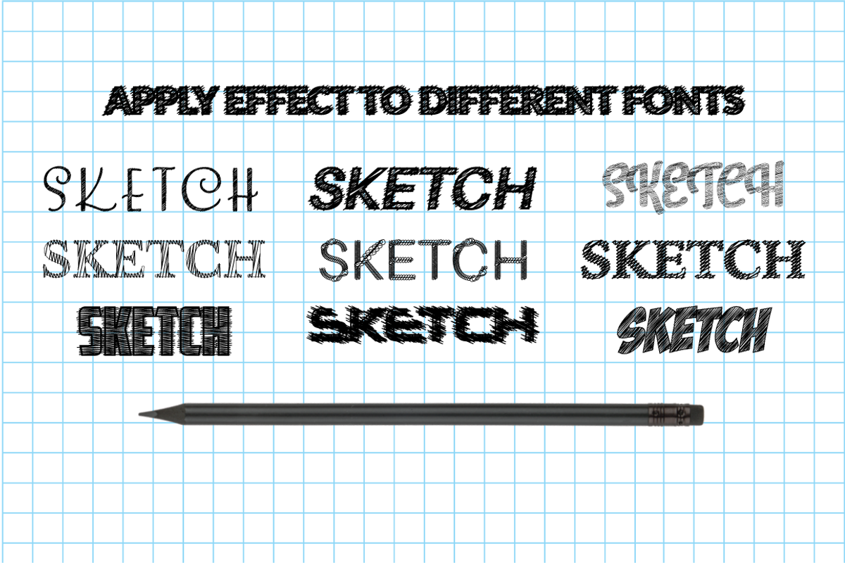 Illustrator Sketch Text Effects preview 2
