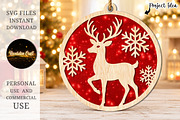 Christmas Reindeer Laser Cut SVG, an Object Graphic by OK Design (Thumbnail 3 of 3)