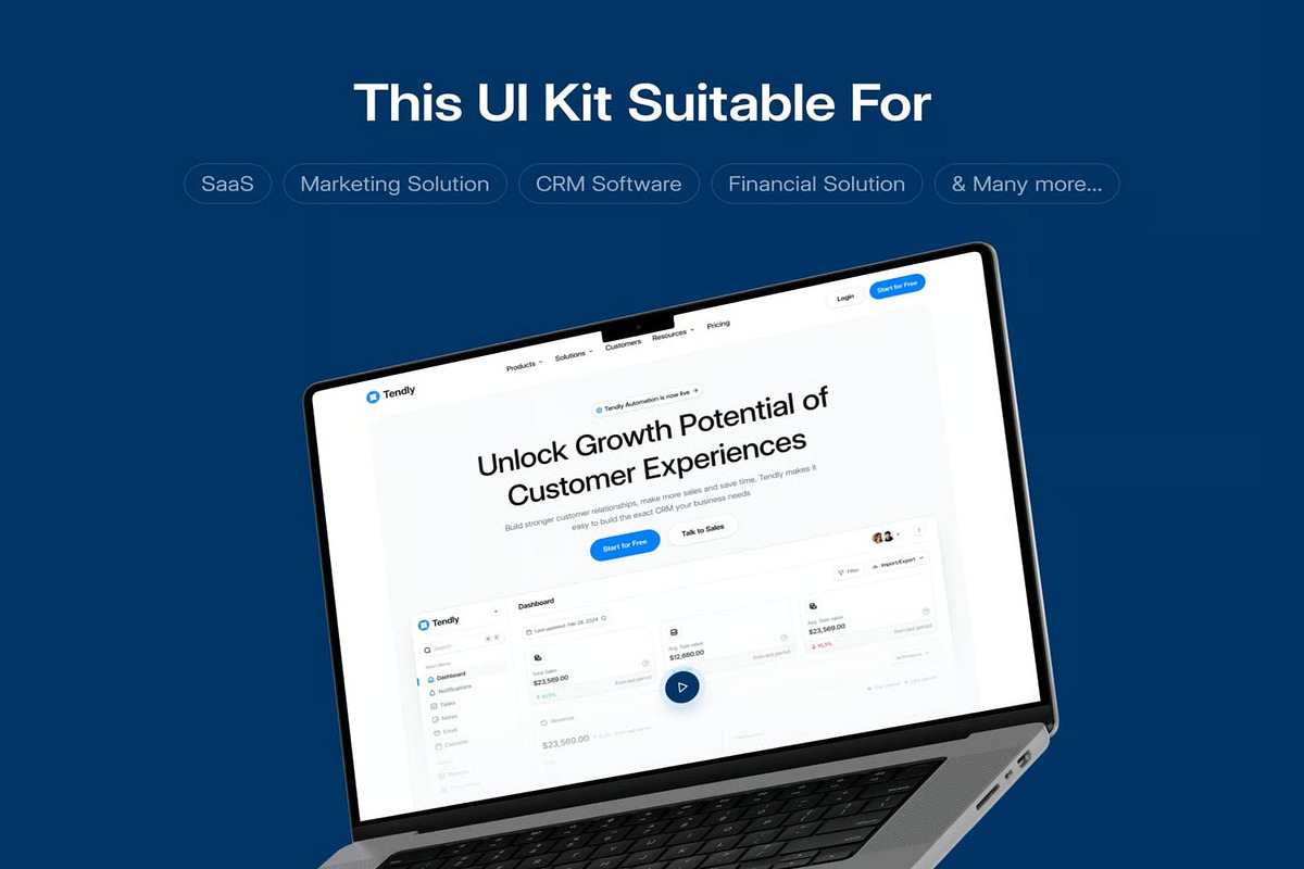 Tendly CRM - Website Template UI Kit, an UI Kit Template by Lumina_ui_ux202 (Photo 3 of 8)