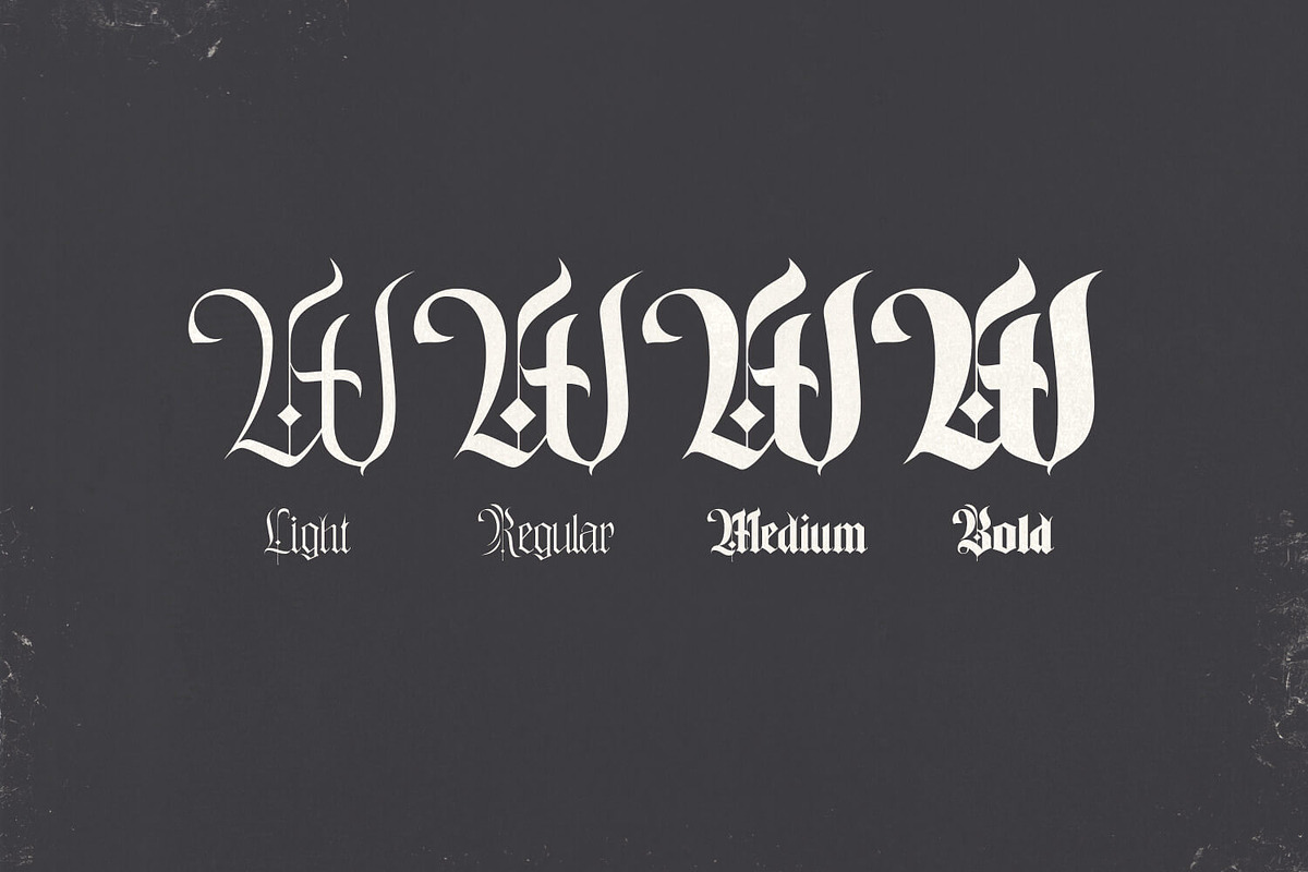 Trending Blackletter font family preview 4