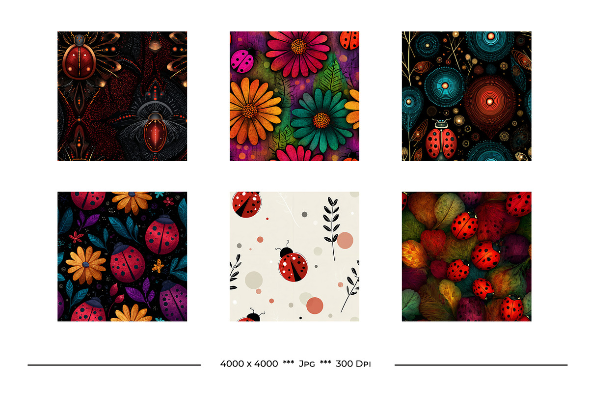 Ladybug Retro Art Style Patterns, a Pattern Graphic by karenfoleyphoto (Photo 8 of 11)