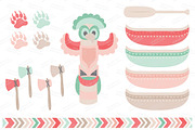 Mint & Coral Tribal Vector Clip Art, an Illustration by Amanda Ilkov (Thumbnail 2 of 4)