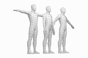 Natural Male in 3 Modeling Poses, a Characters & Person 3D Model by VK Studio