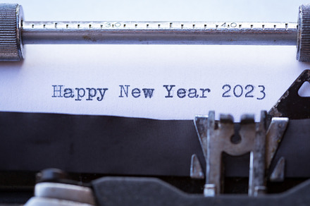 Vintage typewriter with a text