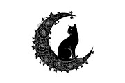 Cat on Crescent Moon Bundle, an Illustration by jahid234 (Thumbnail 5 of 31)