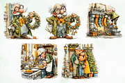Retro Christmas Grandpa Clipart, an Illustration by Creative Art (Thumbnail 4 of 7)