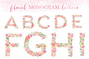 Monogram Floral Alphabet Letters, a Decorative Illustration by Angie Makes (Thumbnail 1 of 2)