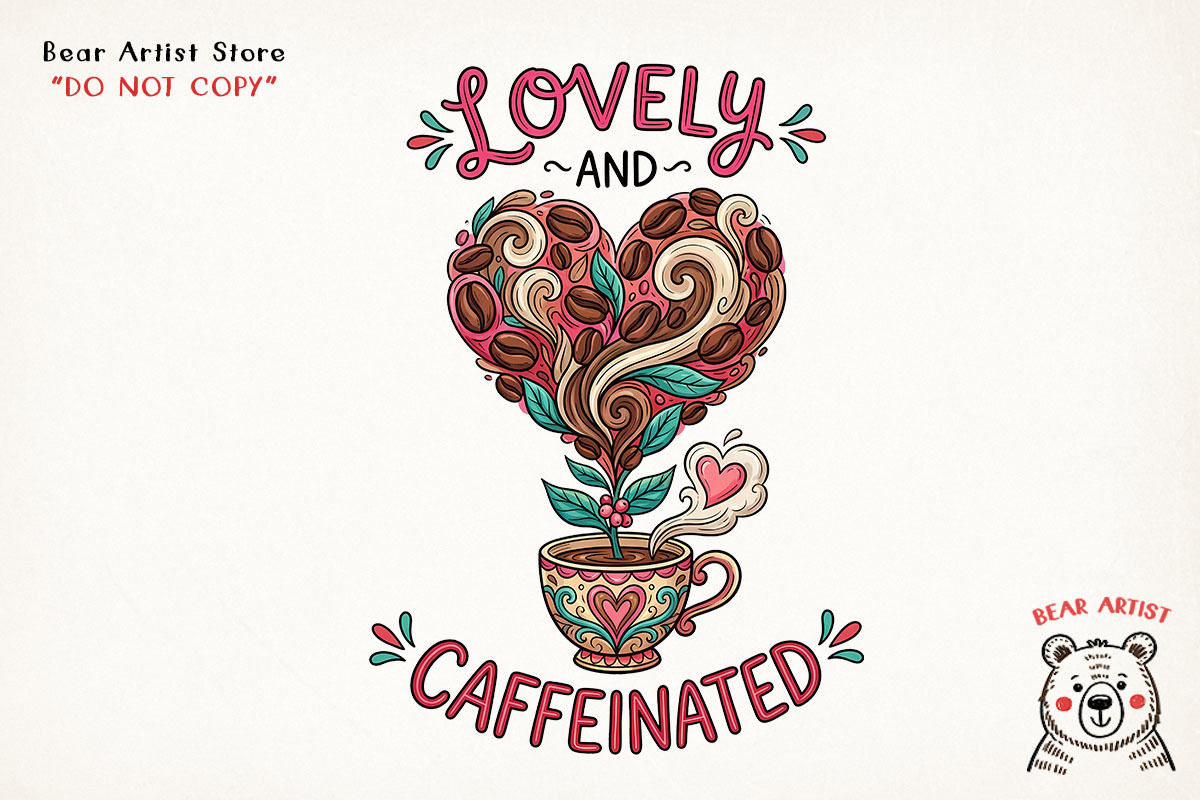 Valentine Love & Coffee Illustration, an Illustration by GlitterCraft (Photo 26 of 41)