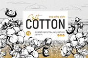 Soft Cotton. Vector engraving style., an Illustration by Tata Pilip (Thumbnail 1 of 10)