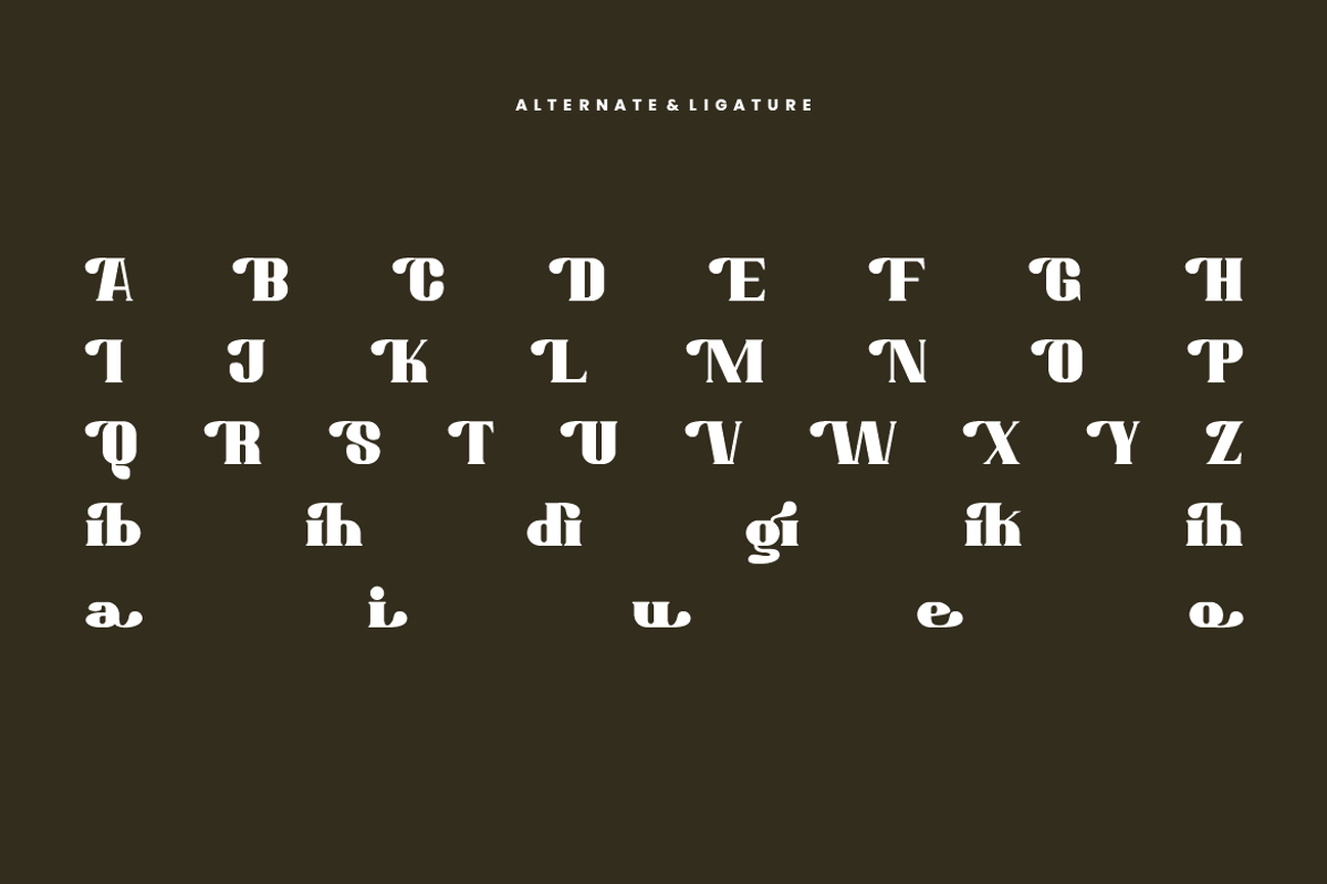 Mutgia - Retro Ligatures Font, a Serif Font by QR Design Studio (Photo 7 of 8)