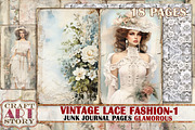 Lace fashion Junk Journal Kit part 1, a Person Illustration by CraftArtStory (Thumbnail 1 of 6)