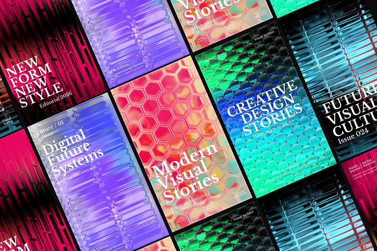 Modern Fractal Vertical Background, a Social Media Template by Loin Studio (Photo 2 of 3)