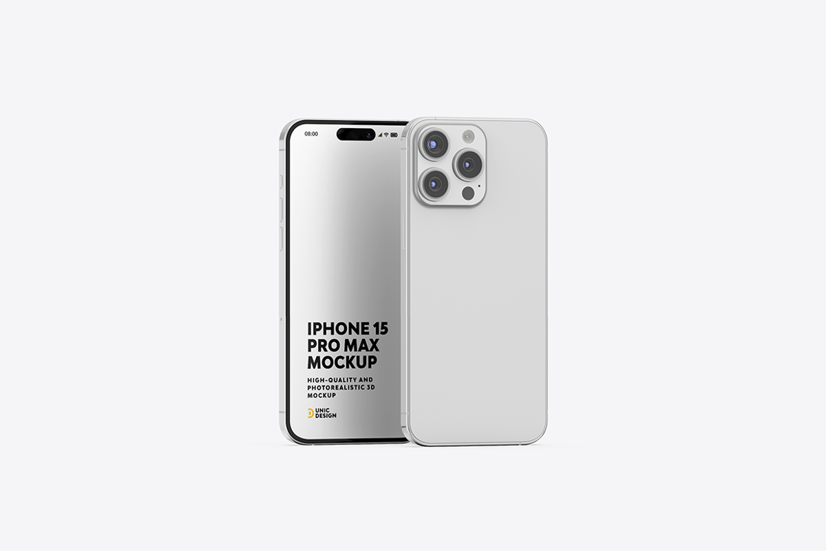 iPhone 15 Pro Max Mockup, an iPhone Mockup by UnicDesign (Photo 8 of 10)