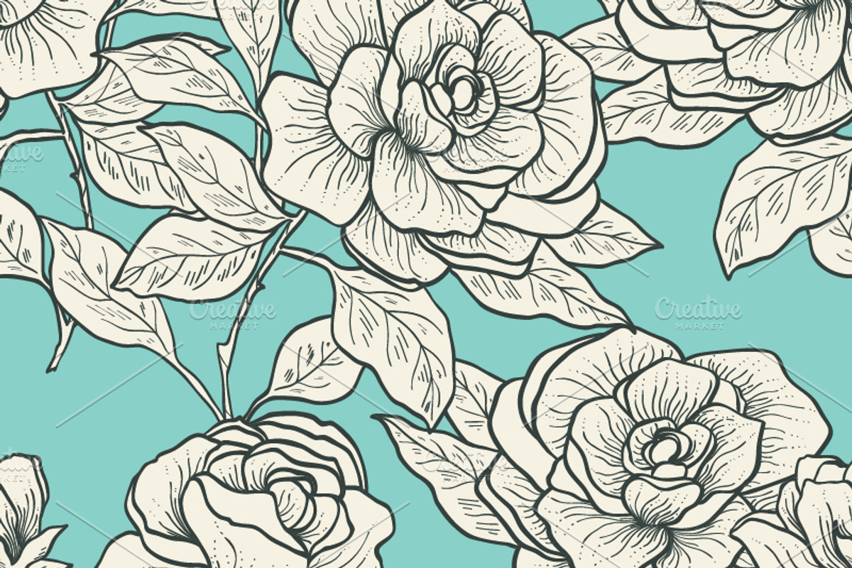 Rose pattern, a Pattern Graphic by Natikka Art (Photo 2 of 2)