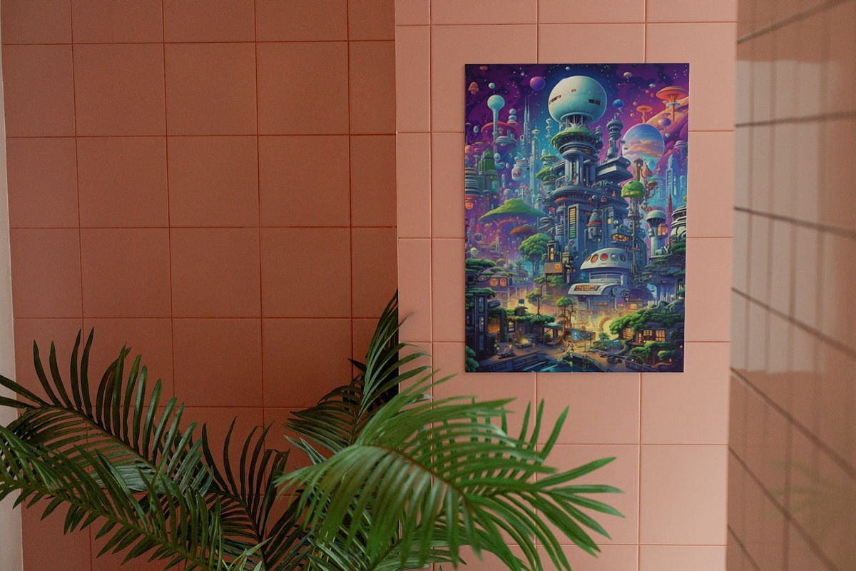 90sSpace Psychedelia-Inspired Poster, a Wallpaper Graphic by TheBlackPixelCo (Photo 6 of 7)