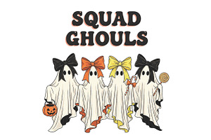 Squad Ghouls PNG Halloween, a Work Illustration by CraftArtStudio