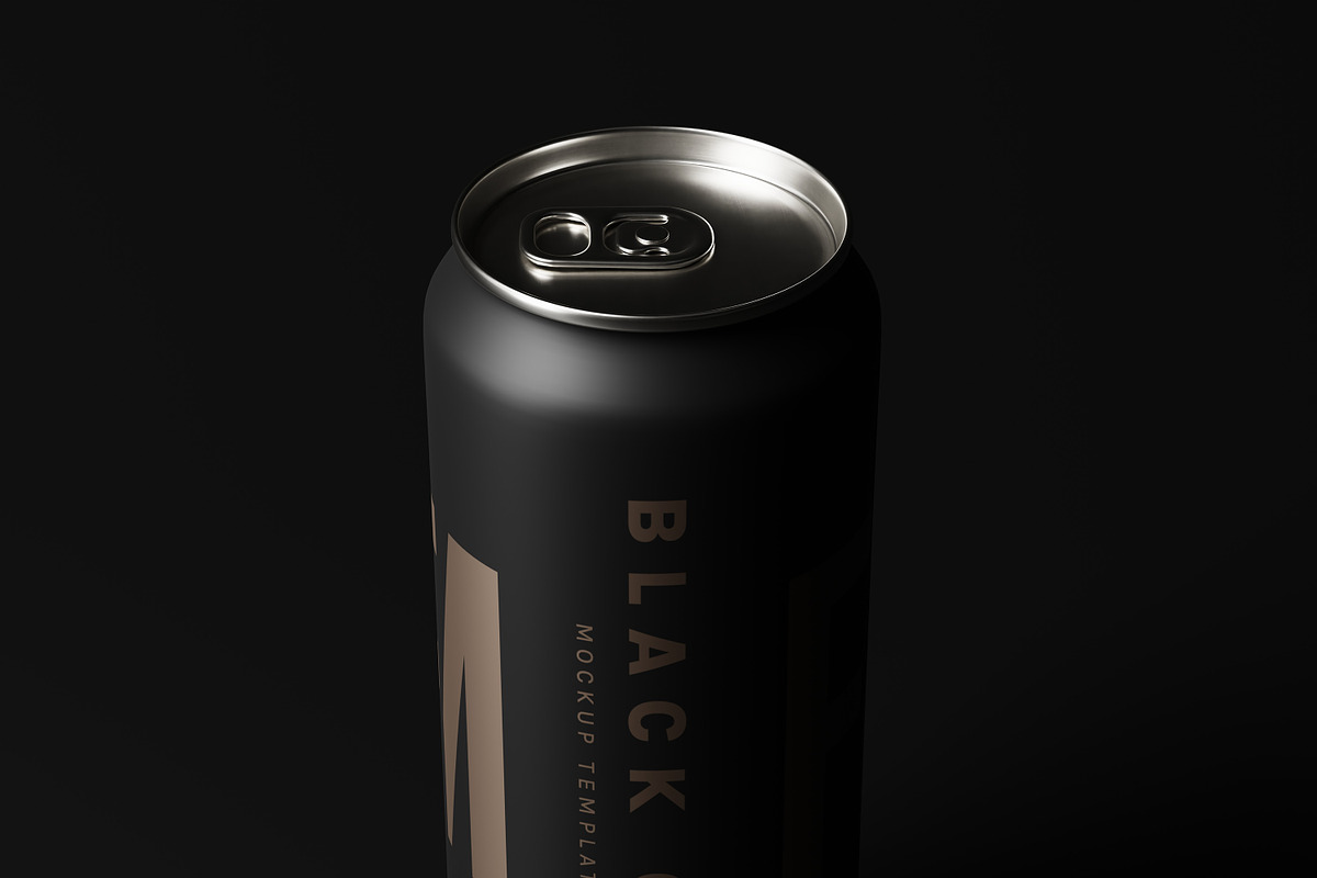 Black Soda or Beer Can Mockups, a Packaging Mockup by MockupFree.Net (Photo 7 of 15)