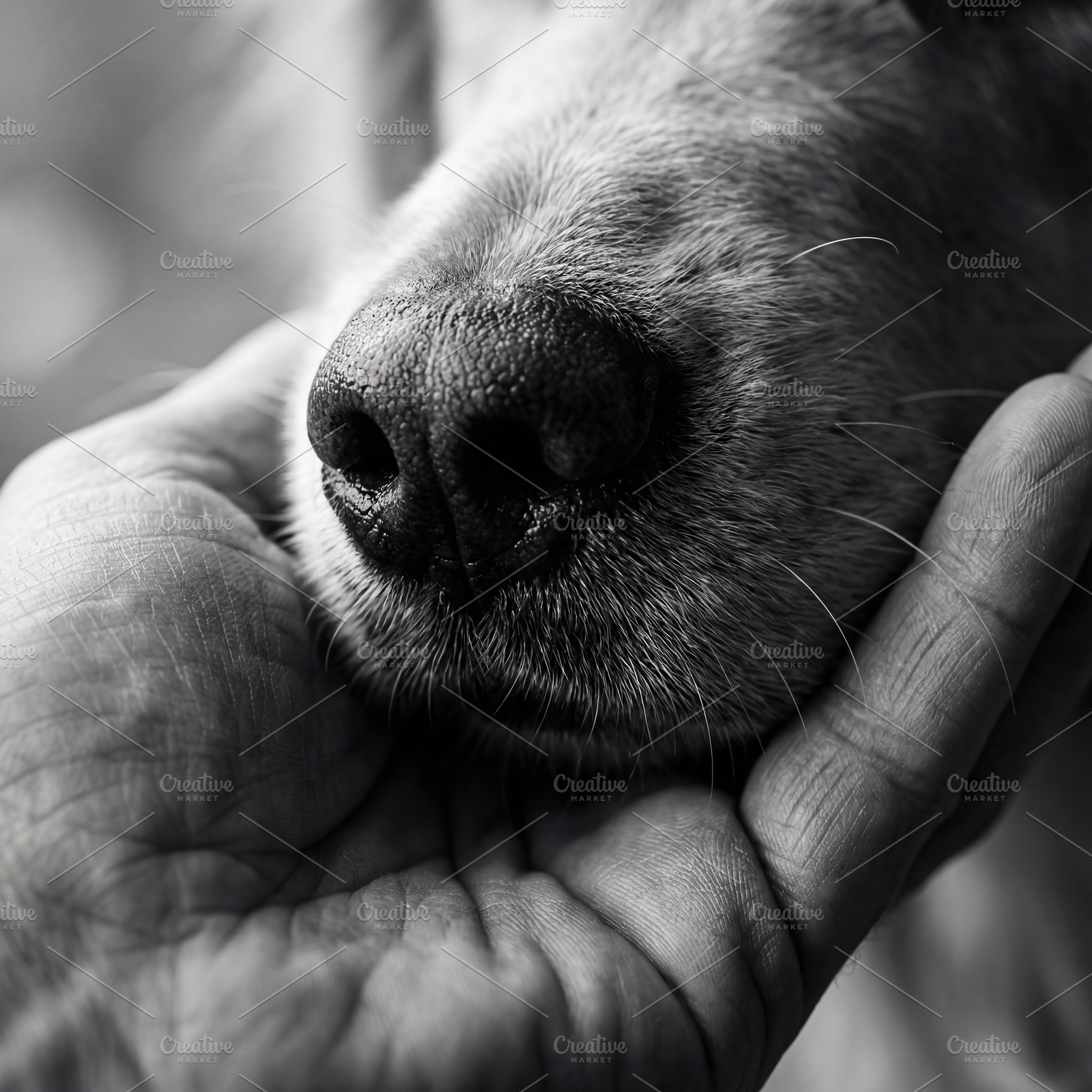 Human Hand Gently Touching Dog, an Animal Photo by Virgo Studio